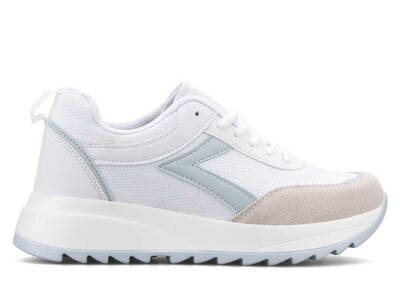 حذاء رياضي ماركو لوبر 1603 جلد للنساء - أبيض/أزرق - 1
