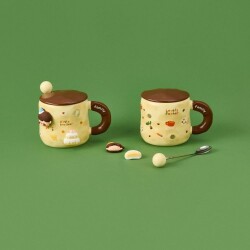 كوب مجسم سهم مع ملعقة وغطاء - تشكيلة متنوعة - 250 مل - 4