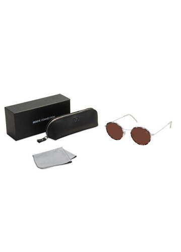 Daymoon White Brown Metal Unisex Sunglasses - 3