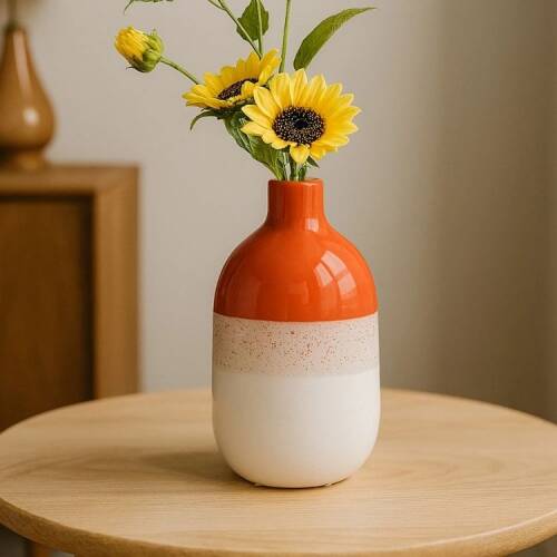 Deco Earthy Hues Vase - Orange - 25 cm - 1