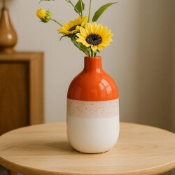 Deco Earthy Hues Vase - Orange - 25 cm - Vip Living
