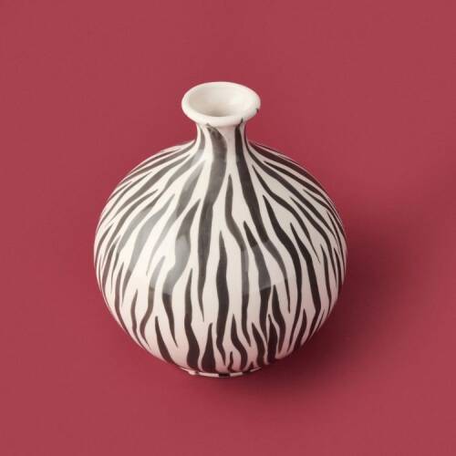 Deco Elegant Curves Vase - Black / White - 28 cm - 4