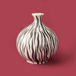Deco Elegant Curves Vase - Black / White - 28 cm - 2