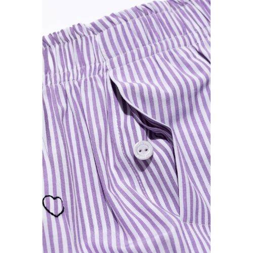 Embroidered Men's Home Shorts - Lilac - 4