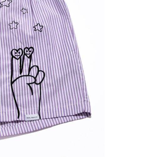 Embroidered Men's Home Shorts - Lilac - 5