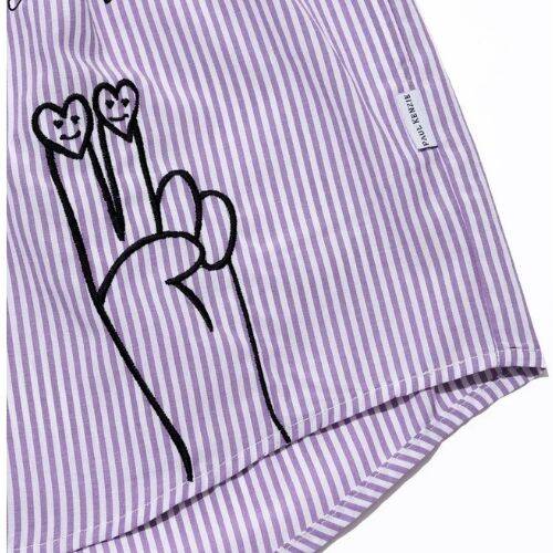 Embroidered Women's Home Shorts - Lilac - 3