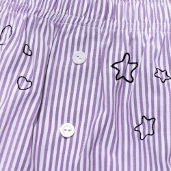 Embroidered Women's Home Shorts - Lilac - 4