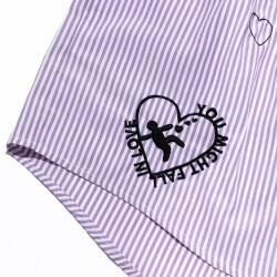 Embroidered Women's Home Shorts - Lilac - 5