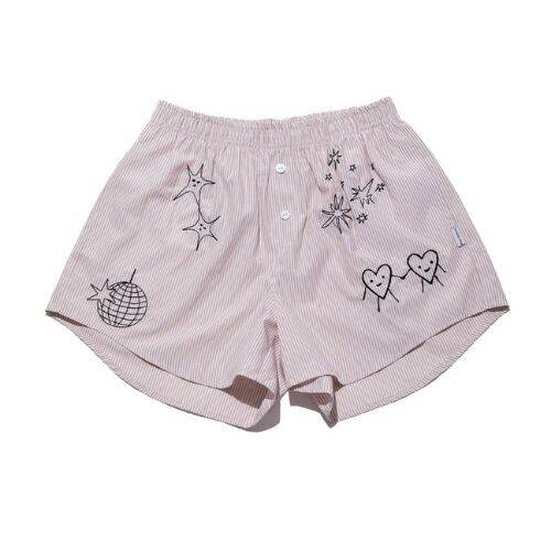 Embroidered Women's Home Shorts - Sandy - 1