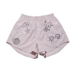 Embroidered Women's Home Shorts - Sandy - Vip Clothing