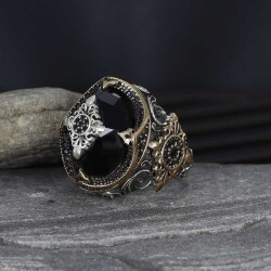 925 Sterling Silver Men's Ring With Zircon Stone - Vip Accessory