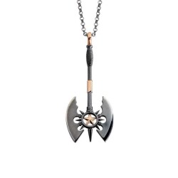 Double Sided Ax Men's Silver Necklace - Vip Accessory