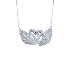 Double Swans Silver Necklace - Vip Accessory