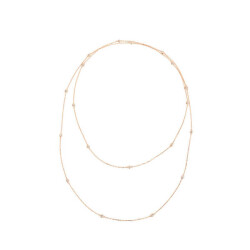 Double Wrapped Zircon Stone Silver Necklace - Vip Accessory