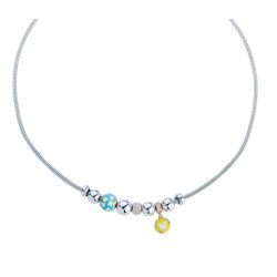 Enameled Silver Necklace With Butterfly Figure - Vip Accessory