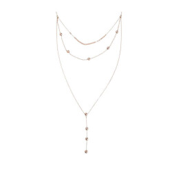 Long Chain Silver Necklace With Ball Pendant - Vip Accessory