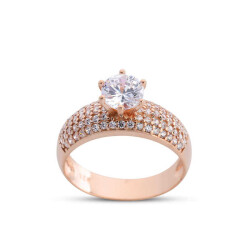 مايكرو سوليتير روز اللون خاتم فضة - ملحق لكبار الشخصيات