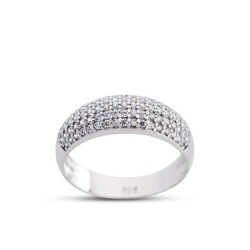 Micro White Color Silver Wedding Ring - Vip Accessory