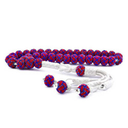 Silver Claret Red Blue Trabzon Kazaziye Rosary - Vip Accessory