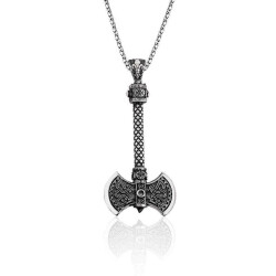Silver Double Sided Ax Necklace - Vip Accessory