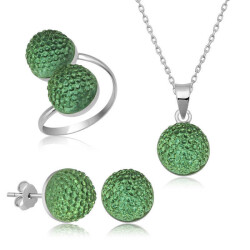 Silver Green Crystal Women's Set - Vip Accessory