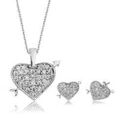 Silver Heart Women's Set - Vip Accessory