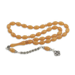 Silver Tassel Barley Squeezed Amber Rosary - Vip Accessory