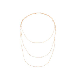 Three Wrap Zircon Stone Silver Necklace - Vip Accessory