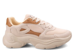 Women's Sneakers Dark Step 152 Ank - Ecru/Tan - Luxury Shoes