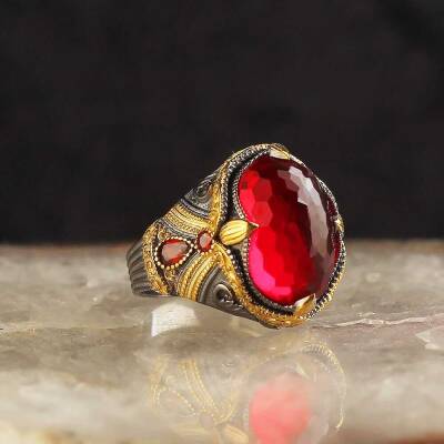 925 Sterling Silver Men's Ring With Rhodium Plated Zircon Stone - 2