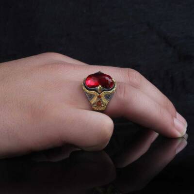 925 Sterling Silver Men's Ring With Rhodium Plated Zircon Stone - 3