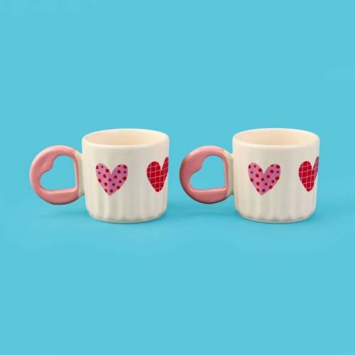 Evidea Kitchen Heart-Shaped 2-Piece Mug Set - Colorful - 270 ml - 1