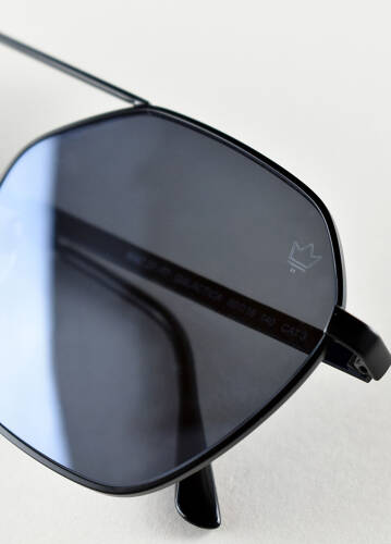 Galactica Black Metal Unisex Sunglasses - 3