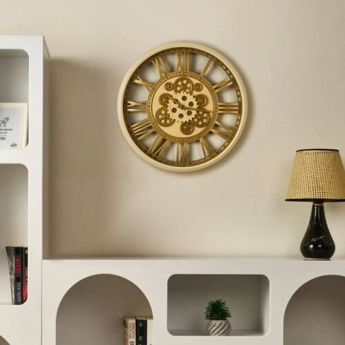 Galaxy Gear Wall Clock - Cream / Gold - 50 cm - 3