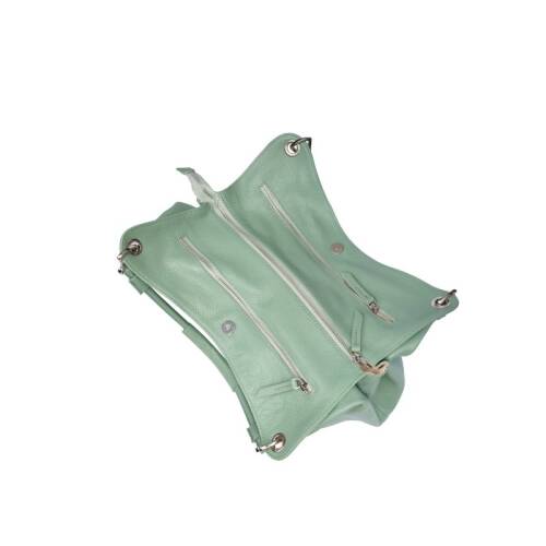 حقيبة كتف نسائية من الجلد الطبيعي من Guzini 6421 - أخضر بحري - 2