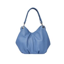 Guzini 6421 Women's Genuine Leather Shoulder Bag - Denim Blue - 4
