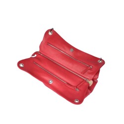 Guzini 6421 Women's Genuine Leather Shoulder Bag - Red - 2