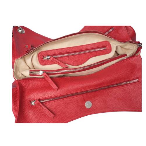 Guzini 6421 Women's Genuine Leather Shoulder Bag - Red - 3