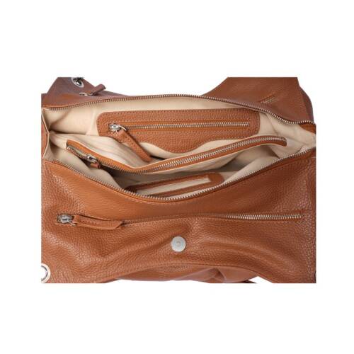 Guzini 6421 Women's Genuine Leather Shoulder Bag - Tan Brown - 3