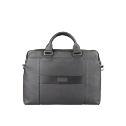 Guzini 7644 Men's Genuine Leather Briefcase - Black - 4