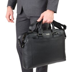 Guzini 7644 Men's Genuine Leather Briefcase - Black - 5