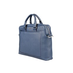 Guzini 7644 Men's Genuine Leather Briefcase - Navy Blue - 2