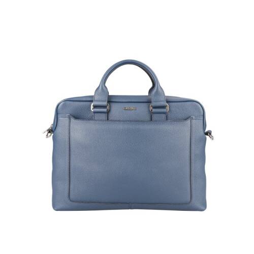 Guzini 7644 Men's Genuine Leather Briefcase - Navy Blue - 1