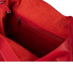 Guzini 7935 Women's Genuine Leather Shoulder Bag - Red - 5