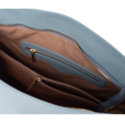 Guzini 7954 Women's Genuine Leather Shoulder Bag - Baby Blue - 3