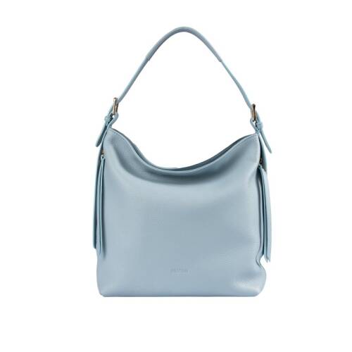 Guzini 7954 Women's Genuine Leather Shoulder Bag - Baby Blue - 1