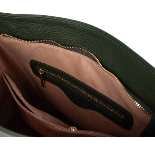 Guzini 7954 Women's Genuine Leather Shoulder Bag - Dark Green - 3