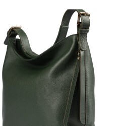 Guzini 7954 Women's Genuine Leather Shoulder Bag - Dark Green - 4
