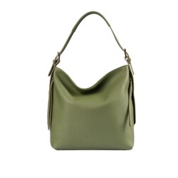 Guzini 7954 Women's Genuine Leather Shoulder Bag - Khaki - Luxury Bag
