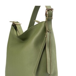 Guzini 7954 Women's Genuine Leather Shoulder Bag - Khaki - 4